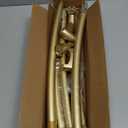 YNL Curved Shower Curtain Rod 35-82In(2.9-6.8Ft), Gold Round Rustproof Shower Rod for Bathroom Bathtub, Adjustable Arched Shower Curtain Rod, Never Rust|Extra Space|Non-Slip|Expandable|Need to Drill.