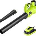 SnapFresh Cordless Leaf Blower - 180 CFM Leaf Blower with Battery & Charger, 2 Section Tubes, Free Control Speed, Lightweight, Electric Leaf Blower for Blowing Leaves, Lawn Care, Dust & Other Debris