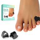 Welnove Pinky Toe Separator, 12 Pcs Black Gel Toe Spacers Bunion Corrector for Feet Women and Man, Little Toe Cushions for Curled Overlapping
