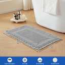 Waffle Bathroom Rugs Non Slip Bath Mat Hallway Bedroom Light Gray | Super Absorbent,Machine Washable, Quick Drying,Soft Fabric Waffle Weave,with Tassels,24" x 36",for Hallway,Bedroom,Laundry