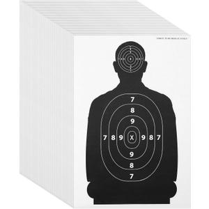 Maplefield 50 Pack Bulk Paper Targets for Shooting Range, Silhouette for Target Practice Using Firearms Such as Handguns, SMGs, Rifle, Hunting Rifles, Shotguns and More (17 x 25 Inches)