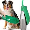 Stainless Steel Dog Water Bottle - 27 oz Portable Travel Dog Bottle & Bowl, Leak Proof Stainless Steel Metal Pet Water Bowl Dispenser for Camping, Hiking, Traveling, Walking (27oz, Green)