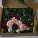Floroom Arch Flowers with Drapes Kit (Pack of 4) - 2pcs Artificial Burgundy & Blush Floral Swag Arrangement with 2pcs Draping Fabric for Wedding Ceremony Arbor and Reception Backdrop Decoration