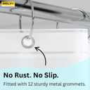 Shower Curtain Liner 72x72 | Frosted PEVA, 70 GSM Thickness, Odour-Free, Waterproof, Rustproof Grommets with 3 Weighted Magnets