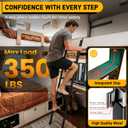 Bunk Bed Ladder, 52"-64" Height Adjustable RV Bunk Ladder with 4 Wider Anti-Slip Steps, Heavy Duty Bunk Bed Stairs Only for Dorm, Loft Bed, Camper, Trailer, Bunkhouse, Ladder for Bunk Bed Load 350 LBS