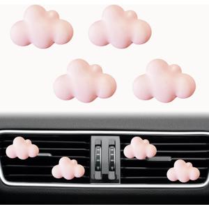 Pink Cloud Car Air Freshener - 4 Pcs Cute Cloud Car Diffuser Vent Clips for Women