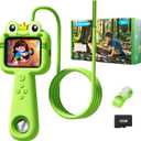 Kids Borescope with Light Borescope Camera for Kids Rechargeable STEM Science Educational Outdoor Toy with 32GB Card Nature Outside Exploration Birthday Gift for Boys Girls Ages 4,5,6,7,8,9,10,11,12