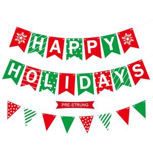 Gifloon Happy Holidays Banner, Christmas Banner for Fireplace Xmas Party Decorations, Holiday New Year Decor