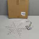 Christmas Snowflake Window Lights Decorations, 14" 63 LED 8 Lighting Modes Cool White Snowflake Light with Remote Control Timer, USB Powered Christmas Silhouette Window Lights for Home Xmas Decor