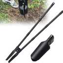 LLARGUEST Post Hole Digger Tools, 54 inches Heavy Duty Hole Digger for Plants, Manual Gardening Digger Tools with Handles, Matte Black