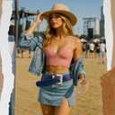 Chunky Western Belts for Woman, Boho Leather Belt with Big Buckle, Cowgirl Hip Fashion Accessory for Dresses