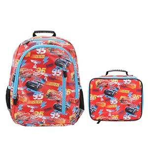 Disney Pixar Cars Characters All-Over Print 16” Backpack & Lunch Kit Value Set for Boys