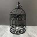 Round Birdcages Vintage Decorative Iron Bird cage Wedding Decor Flower cage Decor Props Hanging Flower Frame Bird cage decorCenterpieces Small Birds Wedding Party Indoor Ourdoor Decoration (Black) (7.5"L x 7.5"W x 13.8"H)