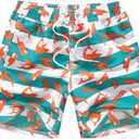 Boys Swim Trunks, Quick Dry Beach Swim Shorts Little Boys Bathing Suit Swimsuit with Mesh Lining, 7-8 Years