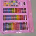 208-piece Drawing Set with Colored Pencils, Crayons, and Watercolors - a Stationery and Drawing Set.(208Pink)