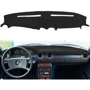 Dash Cover Mat Custom Fit for Mercedes Benz 300D 300CD 300TD 230 240D 280E 280CE W123, Dashboard Cover Pad Carpet Protector (Black) F143