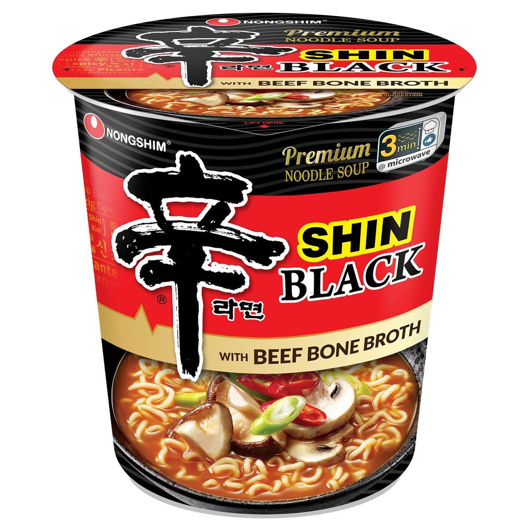 Nongshim Shin Black Noodle Soup, Spicy, 3.5 Ounce (Pack of 6) (EXP 09/30/26)