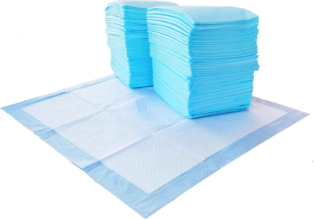 Amazon Basics Absorbent Dog and Puppy Pee Pads with 5-Layer Leak-Proof Design and Quick-Dry Surface for Potty Training, Regular, 22 x 22 Inch, Scented - Pack of 150, Blue