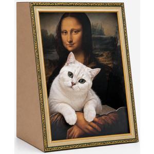 Mona Lisa Cat Bed, Cardboard Cat House & Scratcher, Artistic Cat Furniture
