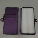 Defencase Compatible with iPhone 16 Case Wallet with RFID Blocking Card Holder for Women and Men, Fashion PU Leather Magnetic Snap Flip Zipper Strap Wallet Phone Case for iPhone 16 6.1", Purple