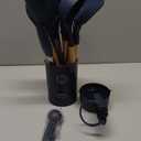 Silicone Cooking Utensils Set - AVGPD Silicone Kitchen Utensils for Cooking Wooden Handles, 446F Heat Resistant Kitchen Utensil Spatula Sets, Gadgets for Non-Stick Cookware BPA FREE (Navy Blue)