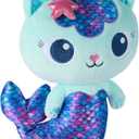 Gabbys Dollhouse, Fin-Tastic Mercat, Premium Plush Toy, 10-Inch Tall Stuffed Animal with Moving Mermaid Tail, Kids Toys for Girls & Boys Ages 3+
