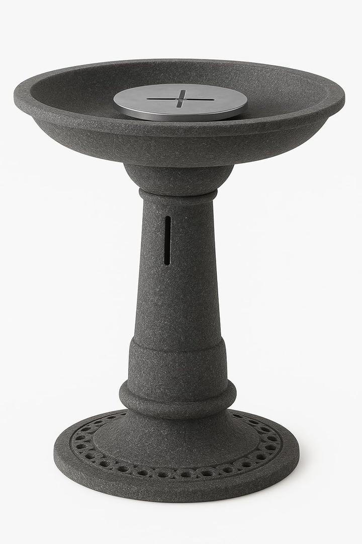 VIVOHOME Solar Bird Bath with Fountain, Battery System, Dark Stone Gray
Built-in Reservoir, Weather-Resistant ABS, Dual Filtration System, for Outdoor/Garden, Bird-Friendly, 20-Inch Bowl