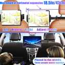 2026 Car Headrest Tablet Holder 2 Pack, (3 in 1 Extension Arm) Tablet Mount for Car Backseat, for Phone iPad Pro Air Mini Galaxy, for Most Tablets/Phones, Fits Larger Tablets - Black