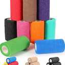 AZEN 9 Pack Self Adhesive Bandage Wrap, 4" X 5 Yards Elastic Cohesive Bandage Wrap, Color Athletic Tape, Tattoo Grip Tape Wrap, Vet Wrap, Ankle Tape