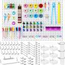 INCLY 90PCS Metal Peg Board Kit with 1/4" Pegboard Accessories, 6 Pack White Peg Board Panels, Bins, Cups and Peg Board Hooks, Paper Towel Holder,Pegboard Wall Organizer for Craft Room, Office, Sewing