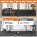 2-in-1 Retractable Baby Gates, 41" Tall Mesh Dog Gate 1-Pack, One Side Up to 200" Wide, Total 400" Wide, Long Retractable Pet Gate for Yard Swimming Pool Garage Indoor Outdoor-Black