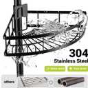 Aitatty Corner Shower Caddy Standing: 4-tier Rustproof Shower Organizer Shelf - Floor Shower Corner Shelf Rack Stand for Bathroom Black