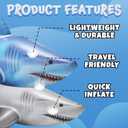 Inflatable Shark Birthday Party Decorations & Pool Toys - 4 Pack (2 Grey, 2 Blue) Large 23-Inch Blow-Up Shark Float Party Supplies for Kids or Adults Birthday, Beach, Summer Games & Party Favor Gifts