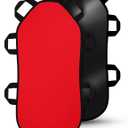 Soulchen 37 Inch Durable Foam Snow Sled for Adults and Beginners, Large Lightweight Snow Sled with 6 Handle, Winter Outdoor Fun, Backyard & Hill Use (Red and Blue)