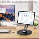 OHLPRO Universal Magnetic iPad Stand for Desk, Foldable Tablet Holder with 360 Rotation, Aluminum Desktop Mount for iPad/Tablet/Monitor up to 18.5", Office Desk Accessories Men/Women Gifts
