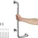 L-Shaped Grab Bars for Shower, 24x12 Inch Stainless Steel Grab Bars for Elderly for Wall Mount, Anti-Slip Knurled Grip Bathroom Safety Rail, Right