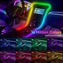 Acrylic 6 in 1 Car LED Lights Interior, RGB Ambient Lighting Car with 584 LEDs, 16 Million Colors, APP & Remote Control, Music Sync Interior Ca r Lights for Women Men