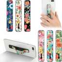 Weewooday 6 Pieces Phone Grip Holder Cell Phone Grip Strap Telescopic Finger Strap Stand Universal Finger Kickstand for Most Smartphones(Floral Color)
