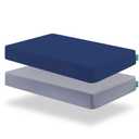Biloban Crib Sheets Fitted for Boys, 2 Pack Crib Sheet Fits for Standard Crib Mattress, Neutral Toddler Bed Sheets Girl, Grey & Navy, 52X 28