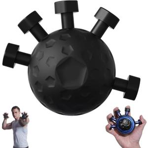 Finger Grip Strengthener Finger Exerciser,Silicone Grip Strength Trainer,Finger Strengthener Tool, Adjustable Hand Grip Strengthener (Black)