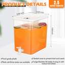 Domensi 2 Pack 2.5 Gallon Drink Dispenser for Fridge with Spigot Water Dispenser Leak Proof Lids Filter Screen Beverage Juice Container Sealed Plastic Lemonade Milk Cold Hot Drink Tea Jug for Party