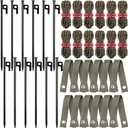 Sintuff 36 Pcs Heavy Duty Tree Stake Kits Stake and Support for Young Leaning Tree Anchor Straightening Kit, 15.8'' Support Straps, 11.8'' Steel Stakes, 13.12ft Rope(Army Green)
