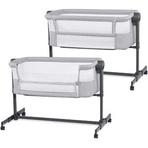 Kinderkraft Nestee UP2 Bedside Crib 2 in 1, Light Gray
Bassinet from Birth, Travel Crib for Newborn, Adjustable Height, Included Mattress Sheet, 4 Wheels, Breathable Mesh