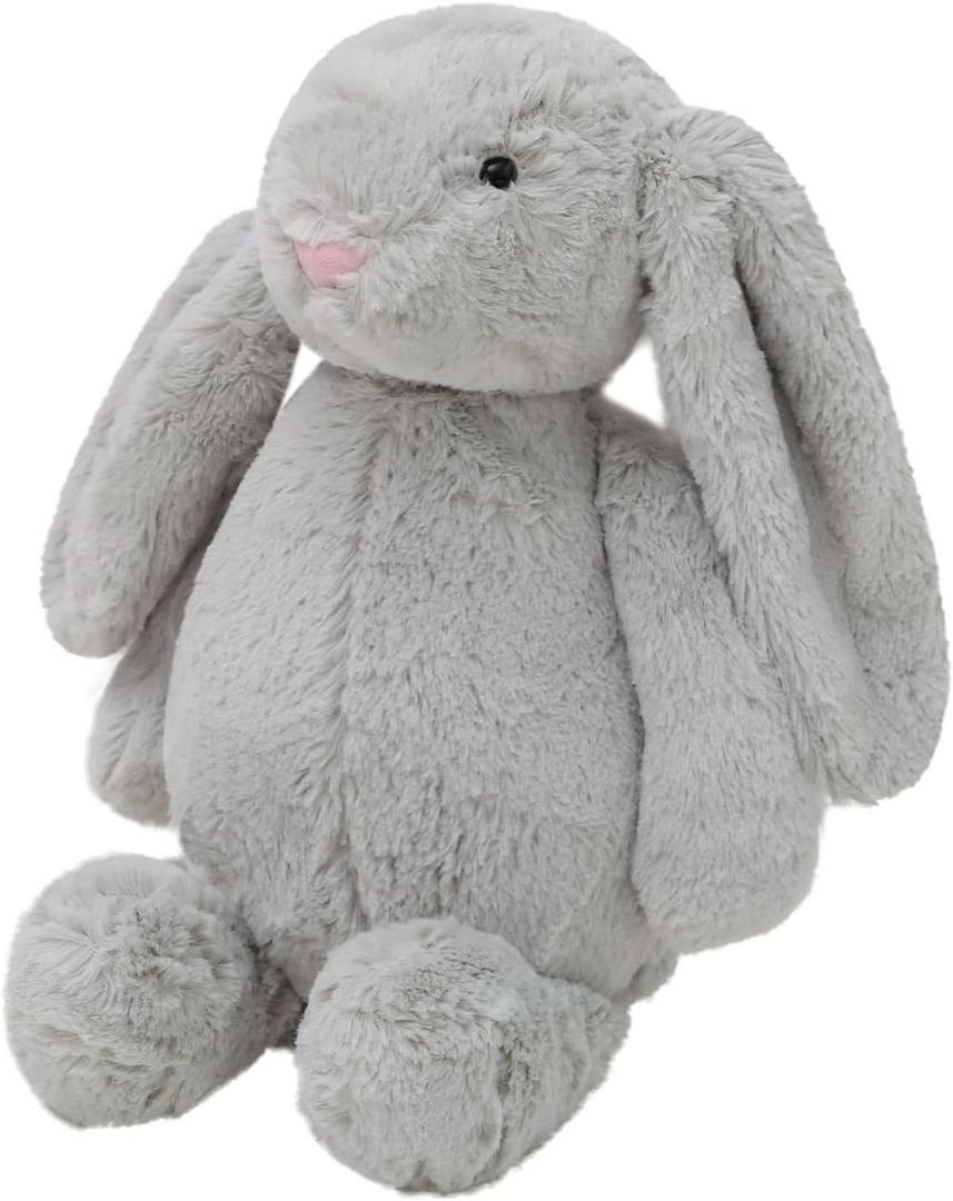Gray Bunny Stuffed Animal - Adorable Plush Companion for Cuddles & Playtime. Soft & Huggable with Lifelike Features. Ideal Gift for Kids (Grey 15.8")