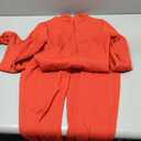 YEOREO Women Long Sleeve Workout Jumpsuit Zip Up Romper Bottom Pants Bodysuit Bodycon Sexy One Piece (Red, L)