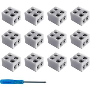 12 Pack Led Strip Light Connectors 8mm 2 Pin Solderless White 12V LED Tape Light Connectors to Wire for 5V 24v Single Color LED Strip Lights Included Screwdriver 2-Pin 8mm (12pack)