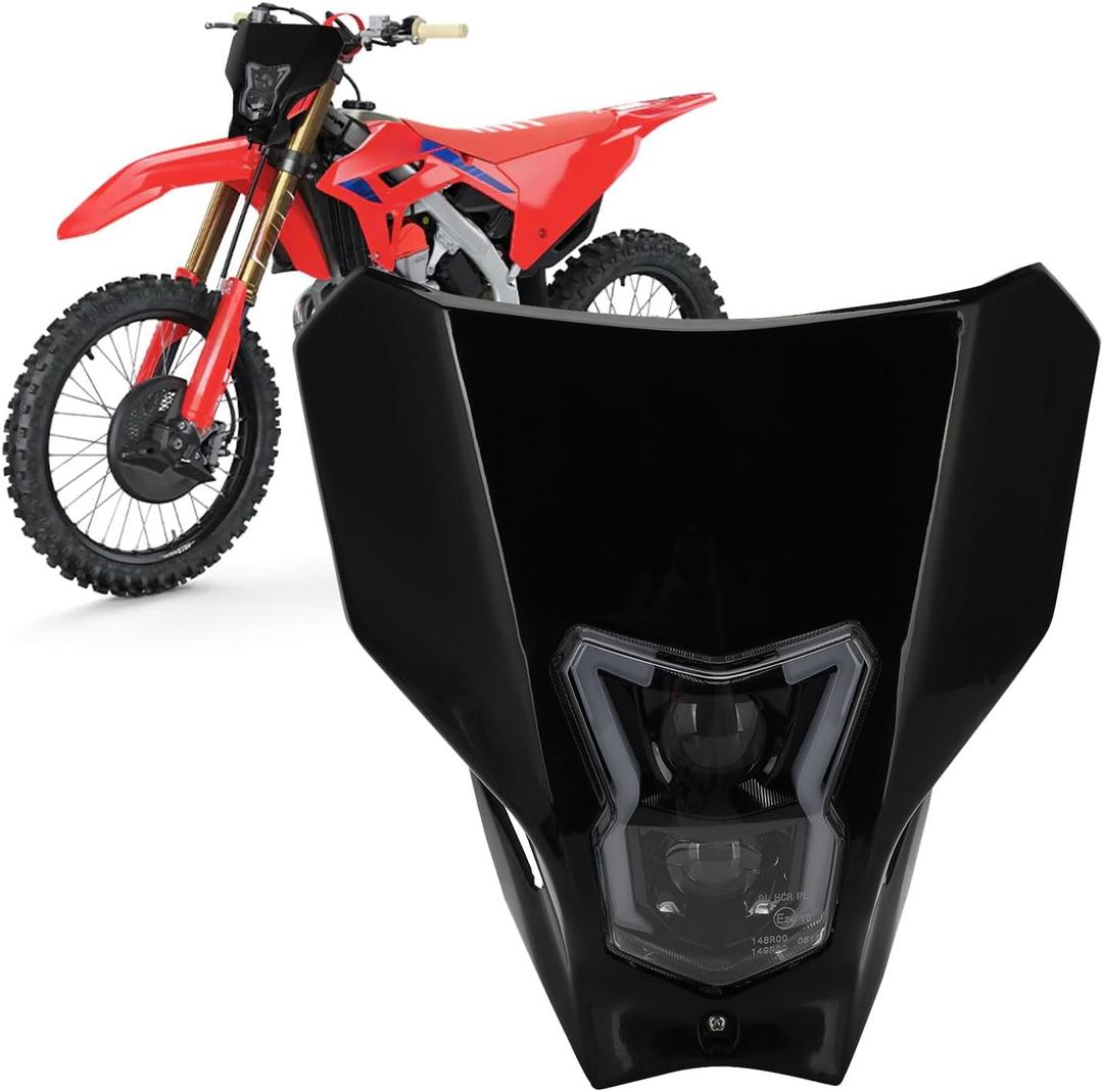 Dirt Bike Headlight,Motorcycle Head Light Universal for CRF450R CRF450L CRF450RX CRF250L CRF250L RALLY CRF300L CRF300L RALLY CRF250R CRF250F Black