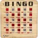 Regal Bingo Bulk Bingo Cards with Sliding Windows - Reusable Bingo Game Cards for Adults Large Group - 25 Pack, Woodgrain