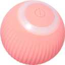 Interactive for Electric Toy with LED Light 1.7 Inch Automatic Rolling USB for Indoor Cats Kittens (Pink)