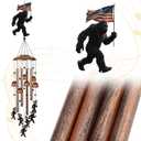 Bigfoot Wind Chimes for Outside, Sympathy Wind Chimes for Outdoors Garden Decor with Natural Sounds, Big Foot Sasquatch Gifts for Women Mom and Grandma